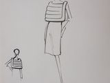 une image représentant le dessin d'une femme en robe et d'un enfant