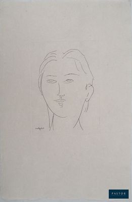 un dessin du visage d'une femme sur un morceau de papier