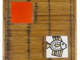 a picture of a picture of a fish on a bamboo mat