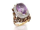 une bague en améthorate et diamants, par van cleef