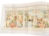 an open book with a picture of a group of people on it