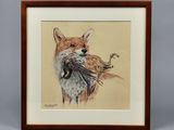 une image représentant un tableau d'un renard tenant un oiseau dans sa gueule
