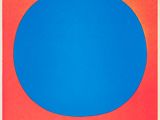 an image of a blue circle on a red background