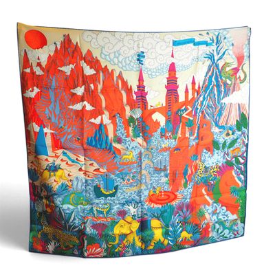 une image représentant une ville haute en couleur avec de nombreux bâtiments
