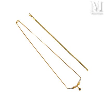 Bracelet et collier Lot de bijoux en or jaune 18K (750°/°°) … - Photo 1