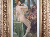 l'image d'un tableau représentant une femme nue dans un cadre doré