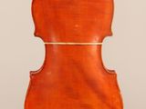 an old violin with a wooden back and bow on a white background