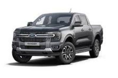 On voit un Ford Ranger gris de 2020 sur fond blanc.