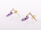 a pair of amethorate earrings on a white background
