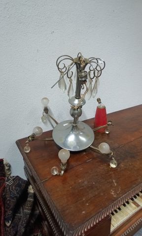 Important lustre à 6 bras de lumière année 50