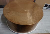 Table basse ronde en aluminium doré - 75x75x31 cm - retour t… (photo 4)