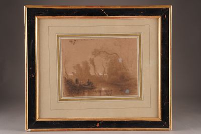 a picture of a picture of a landscape in a frame