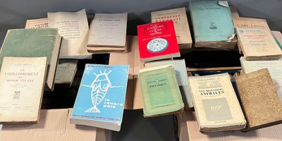 beaucoup de vieux livres posés ensemble sur une table