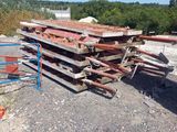 many pieces of wood stacked on top of each other