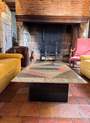two couches and a coffee table in a living room