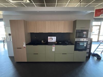 a picture of a kitchen with a lot of counter space