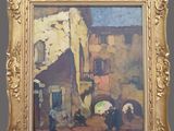 une image représentant un tableau illustrant une scène de rue avec un homme et une femme