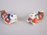paire de figurines chinoises représentant un chat et un chien
