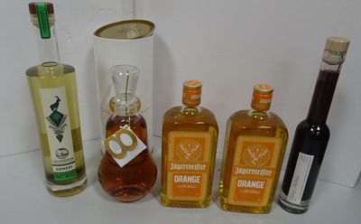 Lot de 5 bts : 1/Génépi bio. Distillerie Lachenenche + 2/Jag…