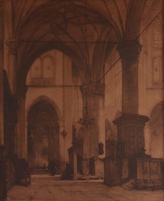 a picture of an old photo of a church