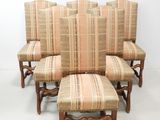 lot de six chaises de salle à manger de style français avec coussins rembourrés