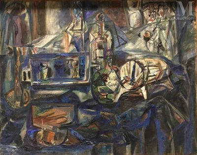 un tableau représentant un homme assis sur une chaise dans une pièce