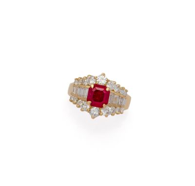a ruby and diamond ring