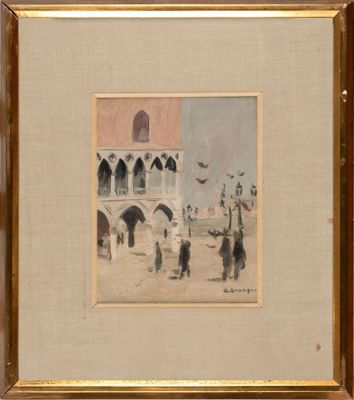 an image of a painting of people walking on a street