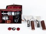 a wooden box with a set of tools in it
