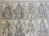 un vieux livre contenant toute une série de dessins représentant des personnes vêtues de tenues variées