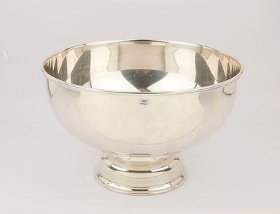 an image of a silver bowl on a pedestal on a white background