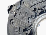 a close up of a decorative object on a white background