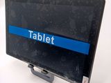 an image of a tablet with a blue stripe on the screen