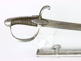a silver sword with a silver handle and a silver handle
