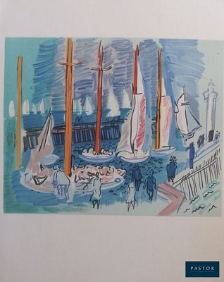 une peinture représentant un groupe de voiliers sur l'eau