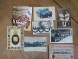 a table with a lot of cards and pictures on it