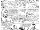 une page d'une bande dessinée représentant un homme en armure