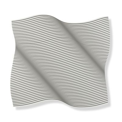 une image représentant un motif ondulé en noir et blanc sur fond blanc