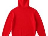 a red sweater with a hoodie on a white background