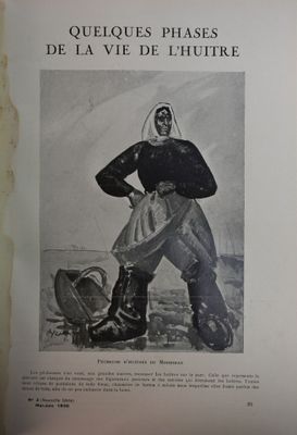 un vieux livre avec la photo d'une femme en tenue de ski