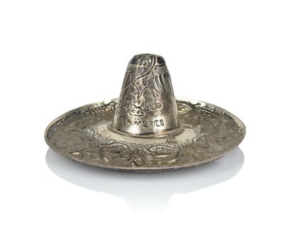 an image of a silver hat on top of a white surface