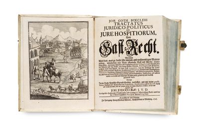an open book with a picture of a man riding a horse