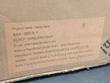 a box with a label on it sitting on a table