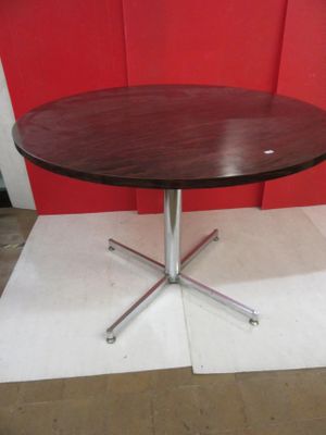 97.6 - Table Ronde Pietement A Fut Central EN Metal Chrome, …