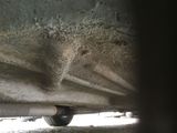 a close up view of the underside of a car