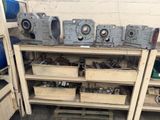 many different types of machinery on a shelf