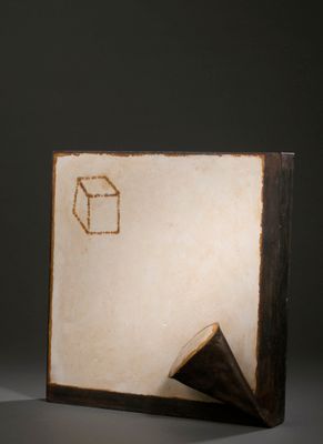a close up of a book with a piece of paper on top of it