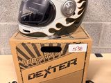 a helmet on top of a box on a table