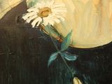 painting of a nun with a flower in her hand