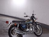 a motorcycle that is parked in a parking garage